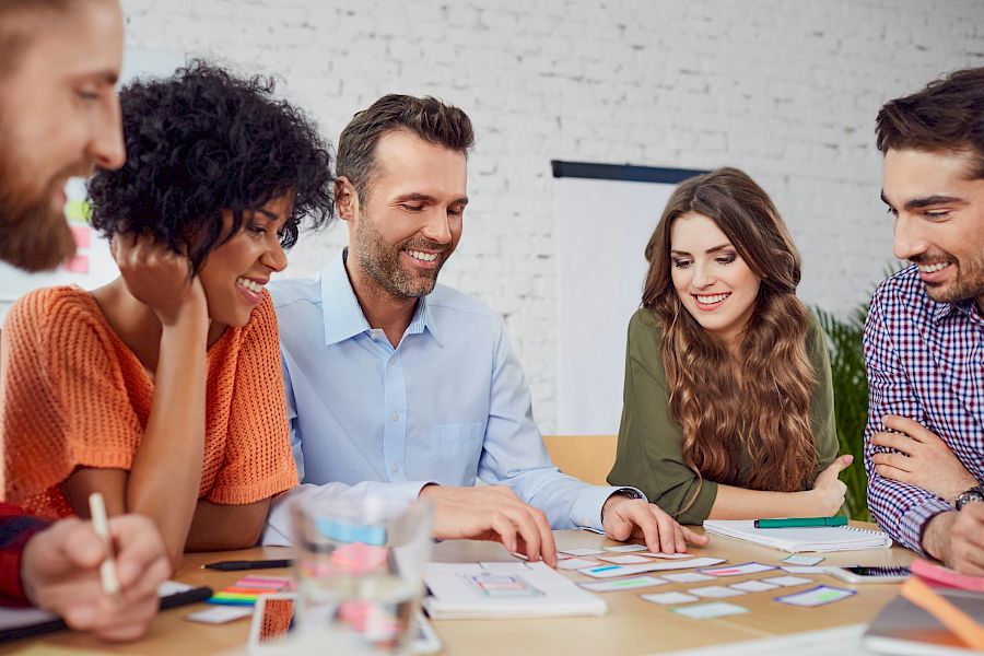 Work team in a planning meeting