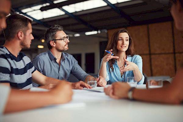 professional team around meeting table