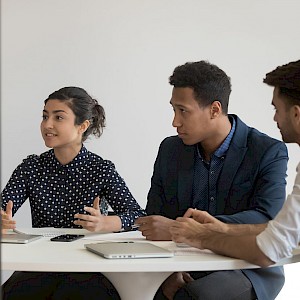 Group of business people, diversity. talking